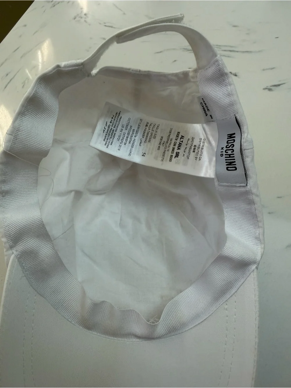 Moschino White Logo Baseball Hat with Inside Label